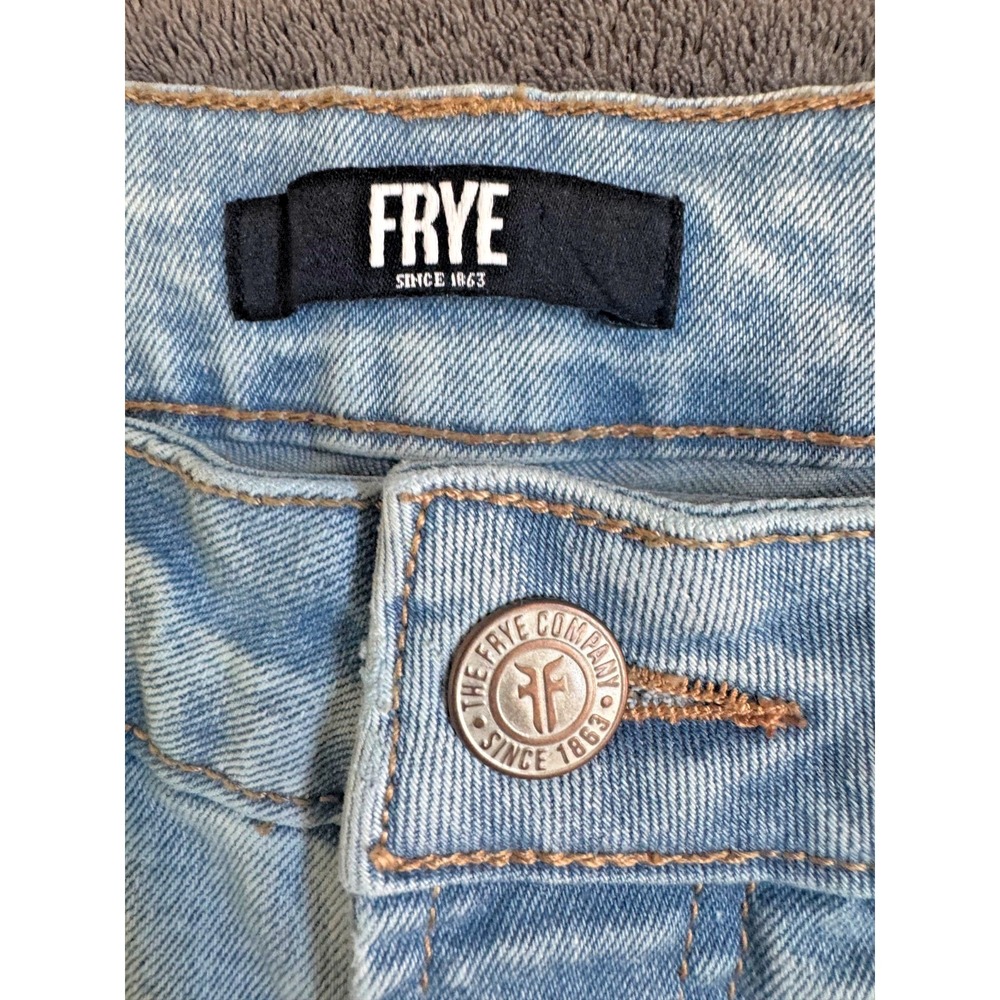 Frye Jeans Women 6/28 Light Stonewash Blue Straight Leg Western Cowgirl Casual - Picture 7 of 16